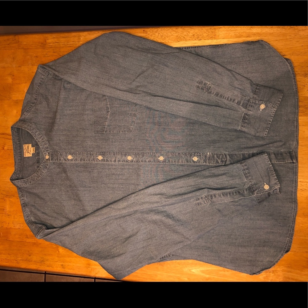 J. Crew Band Collar Stretch Button Down